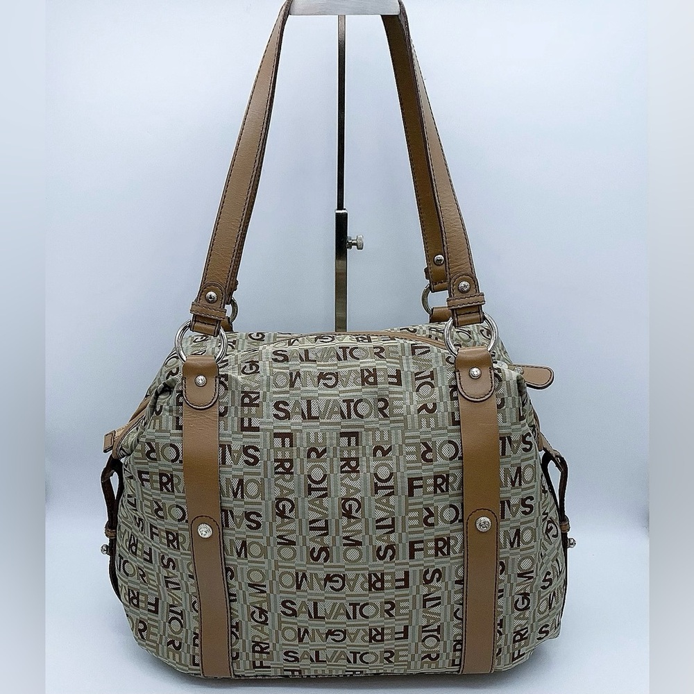 Salvatore Ferragamo Logo Jacquard Shoulder Bag